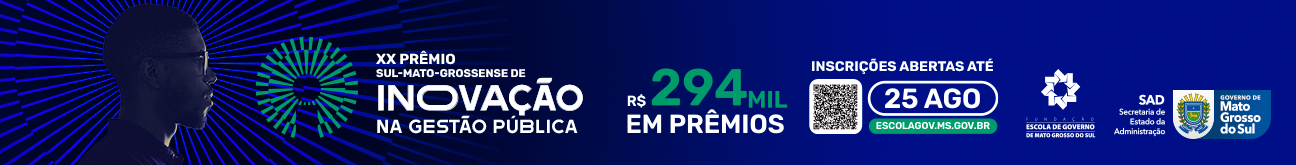 Banner azul, sobre inovação na gestão publica.